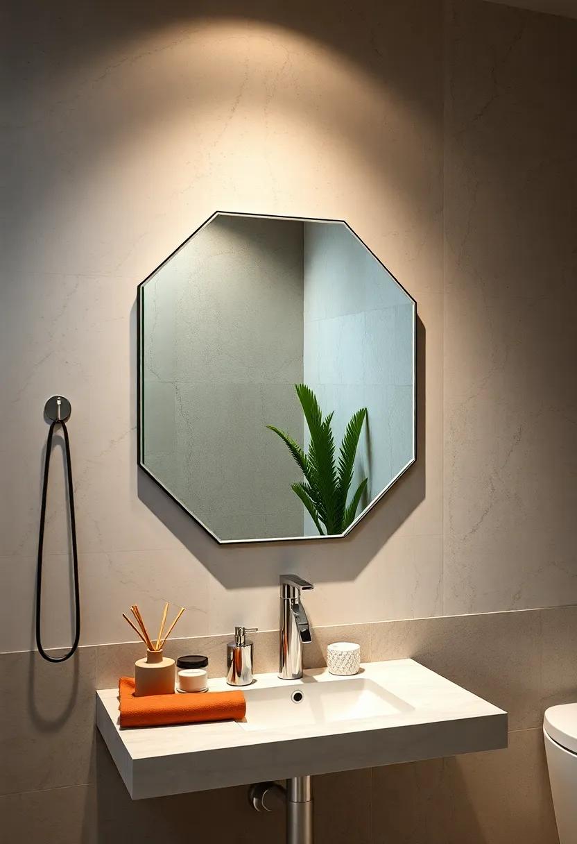 Frameless Hexagonal Mirror: A unique shape that stands out while ⁢maintaining a sleek profile, ideal for contemporary and eclectic designs alike