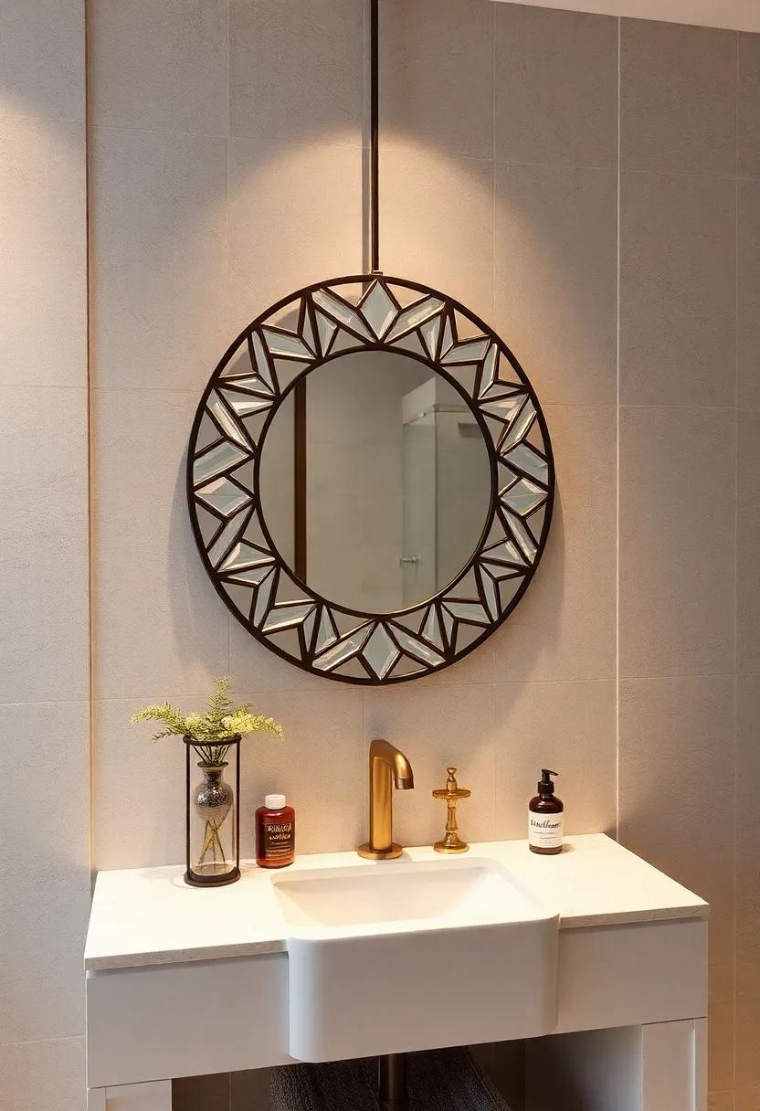 Geometric Patterned Mirror: This modern piece features intriguing patterns that bring a⁤ unique flair to your bathroom while reflecting your stylish personality