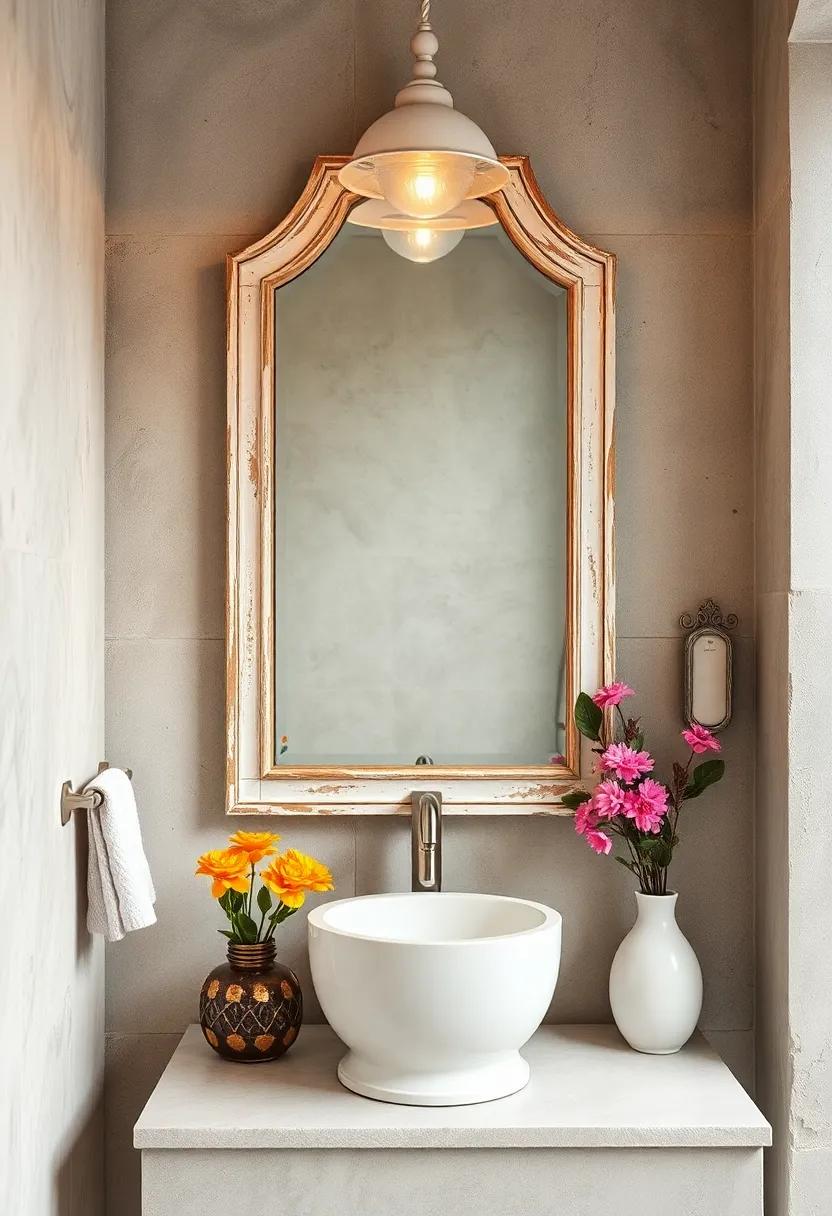 Shabby Chic Mirror: With a weathered ‌finish, this⁤ mirror captures the essence⁣ of shabby chic style, making it a ⁤perfect fit for a charming small bathroom