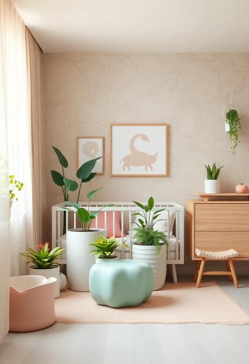 Nature-inspired ⁣decor: Bring the ‌outdoors inside with pastel planters featuring soft green plants or flowers that teach your child about ​nature and nurture