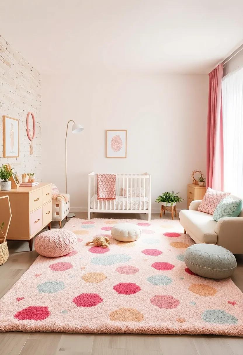 Playful Rug: Add a plush,pastel-hued area rug with fun patterns that ⁣beckons⁢ little ones‌ to sit and play while providing⁤ warmth and texture⁣ underfoot