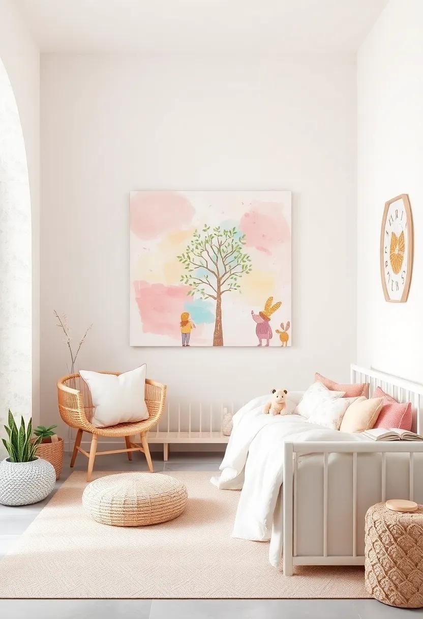 DIY ‌Growth Artwork: Encourage creativity by letting your child paint or draw directly onto a ⁢pastel canvas, creating their⁢ own personal growth masterpiece​ over the years