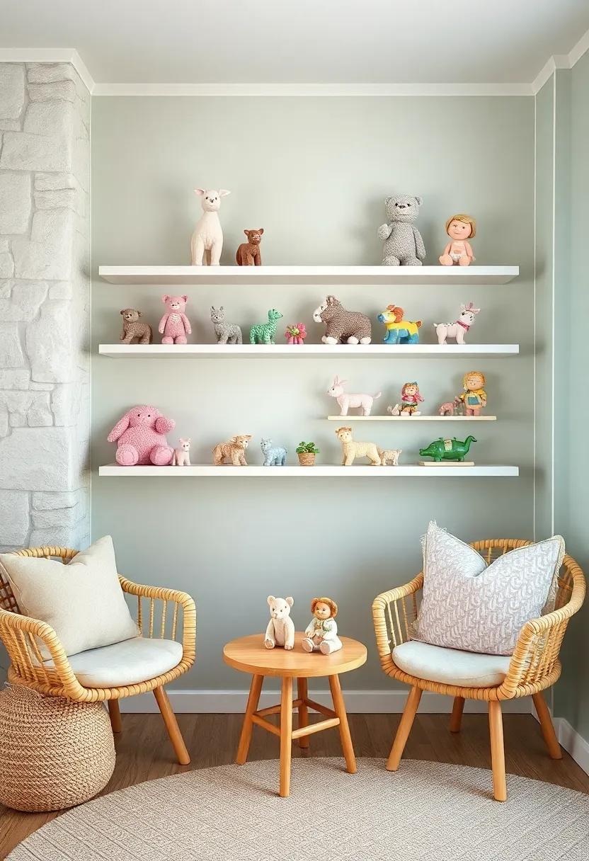 Vintage Toy Display: Curate a collection of vintage toys and ⁣soft pastel animals on open shelves to add charm and spark imaginative play experiences