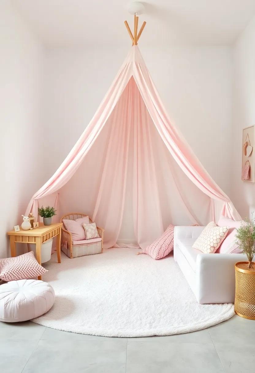 Pastel play Tent: Create ⁤a cozy play ‍tent in ‍soft pastels that serves ‍as a magical hideaway for reading, sharing secrets, ⁣or indulging in imaginative⁣ adventures