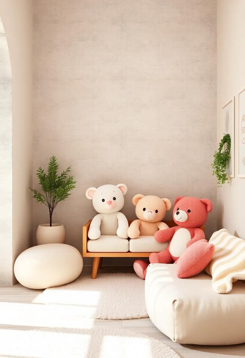 Soft Toy⁢ Corner: ⁢Dedicate a corner ‌filled with adorable pastel-hued soft toys that offer comfort‌ and friendship, sparking‍ imaginative stories ⁤during playtime