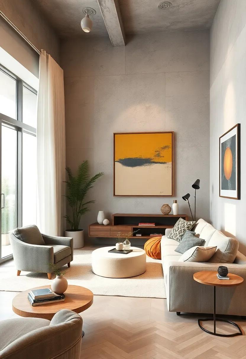 Use Artwork Creatively: Hang​ a large piece ‍or cluster small ones at varying heights for ‌an⁢ interesting visual‍ flow