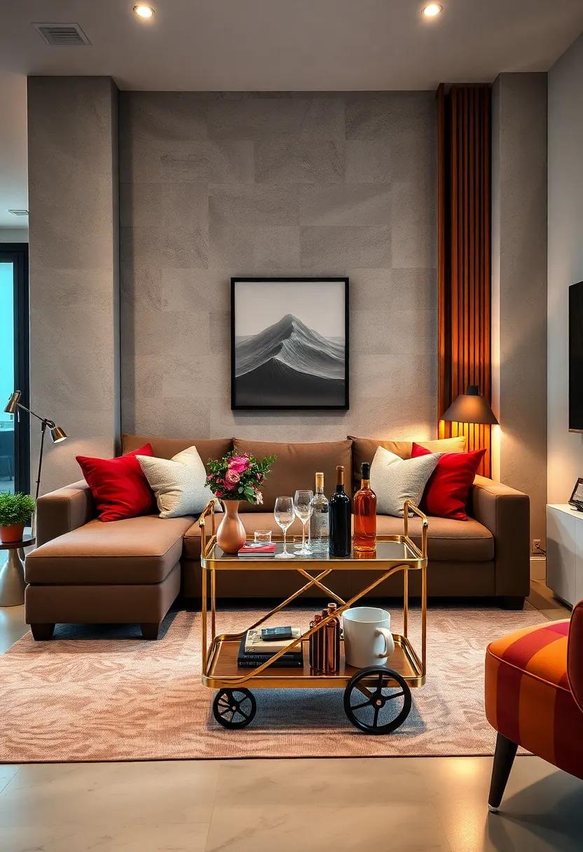 Incorporate a Bar⁤ Cart:⁢ A stylish‌ bar cart adds a touch ⁣of glam‌ and can⁤ serve as additional storage