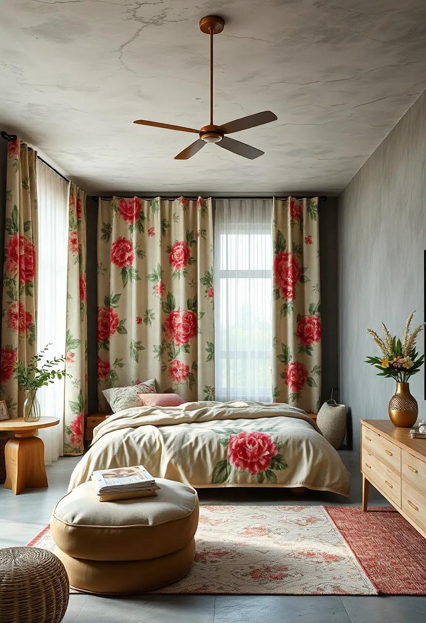 Floral Prints: Embrace nature with vibrant vintage floral patterns that add a touch of romance and warmth to your bedroom