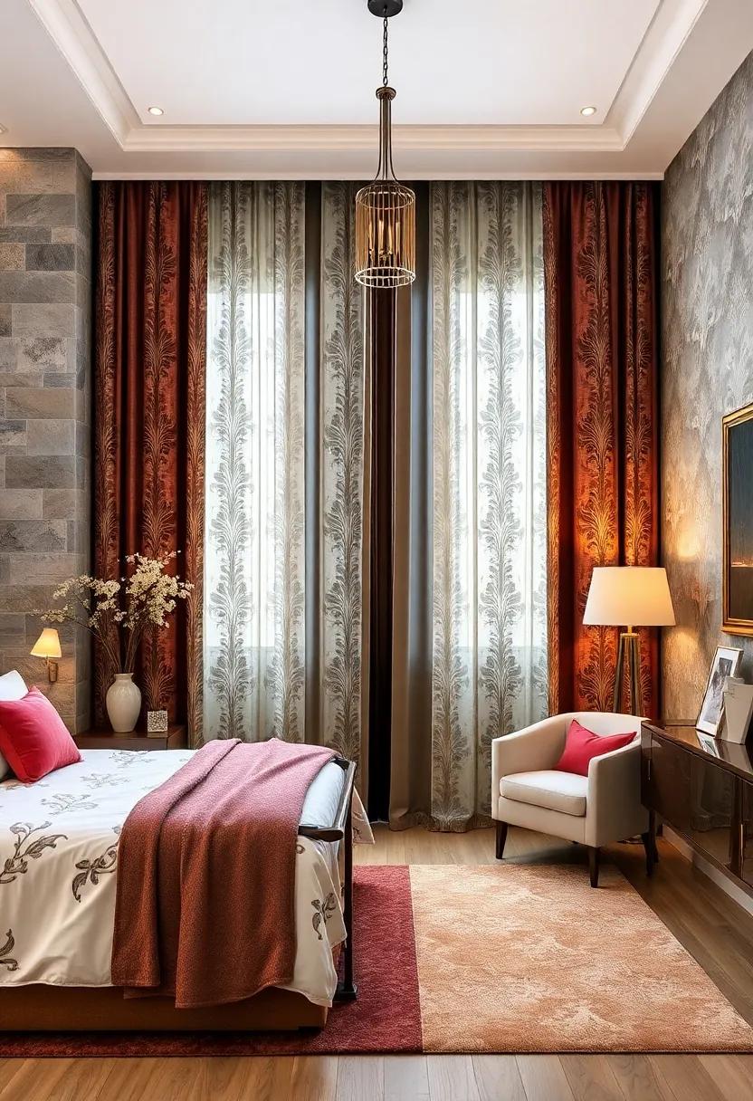 Damask Patterns: Infuse elegance into your bedroom with ornate damask designs, perfect for a sophisticated vintage look