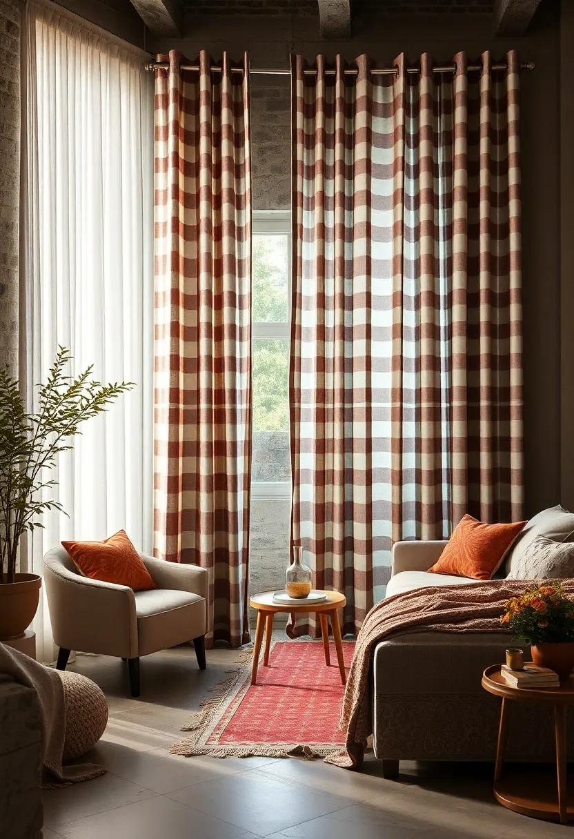 Classic Checks: Frame your windows with timeless checkered patterns that remain effortlessly stylish across decades