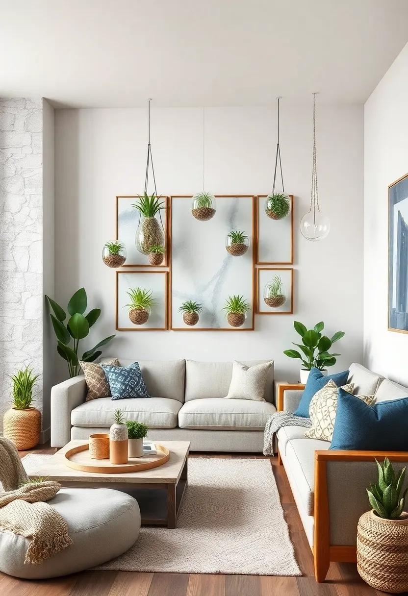 Hanging Succulent Terrariums: Incorporate ‍hanging glass terrariums with air plants‍ or succulents to ⁤bring a hint of greenery into your coastal décor