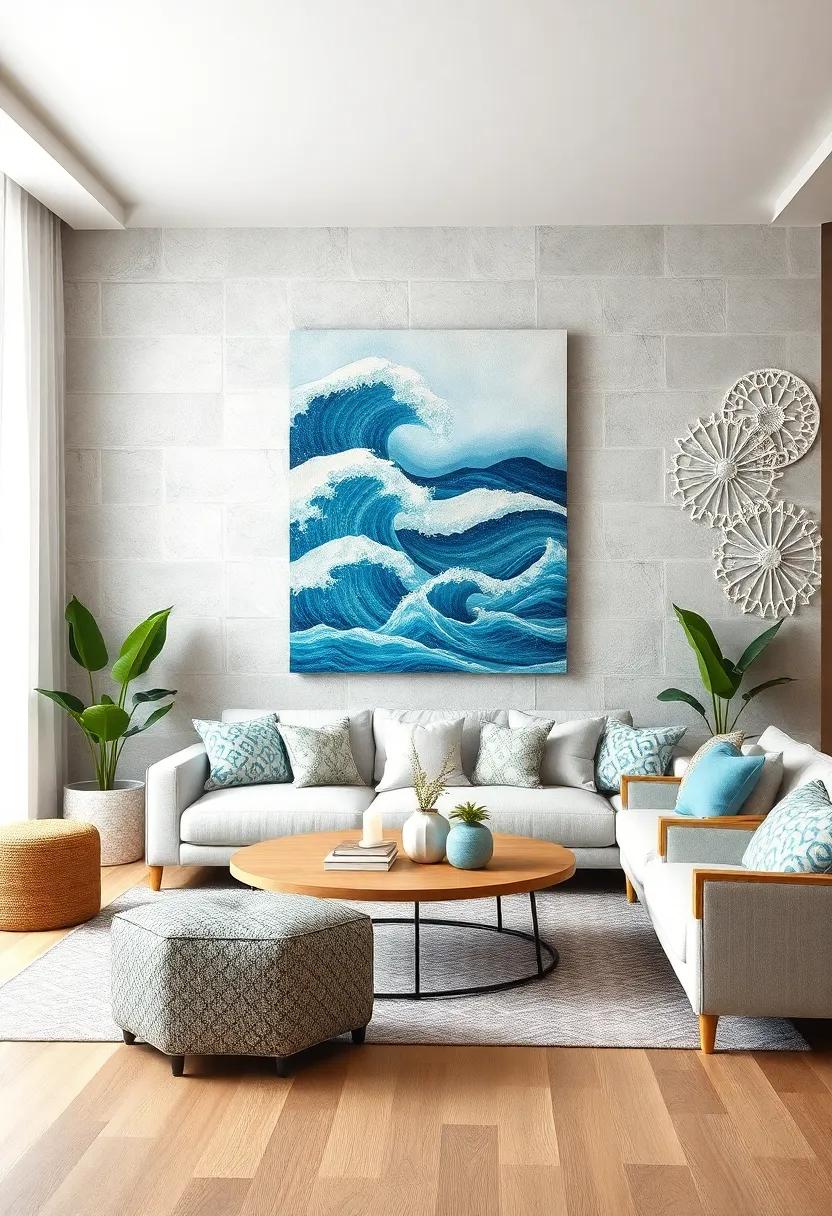 Ocean Wave Textiles: Look for textiles that mimic ocean waves, whether through patterns or textures, to reinforce the ⁣theme throughout your space