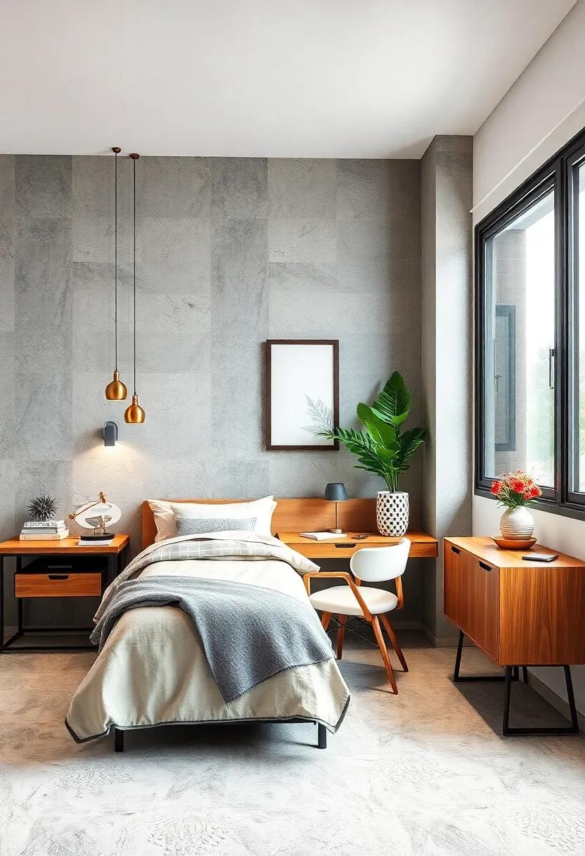 Elevate your workspace within the bedroom with a cozy nook featuring a stylish desk and comfortable chair for productivity