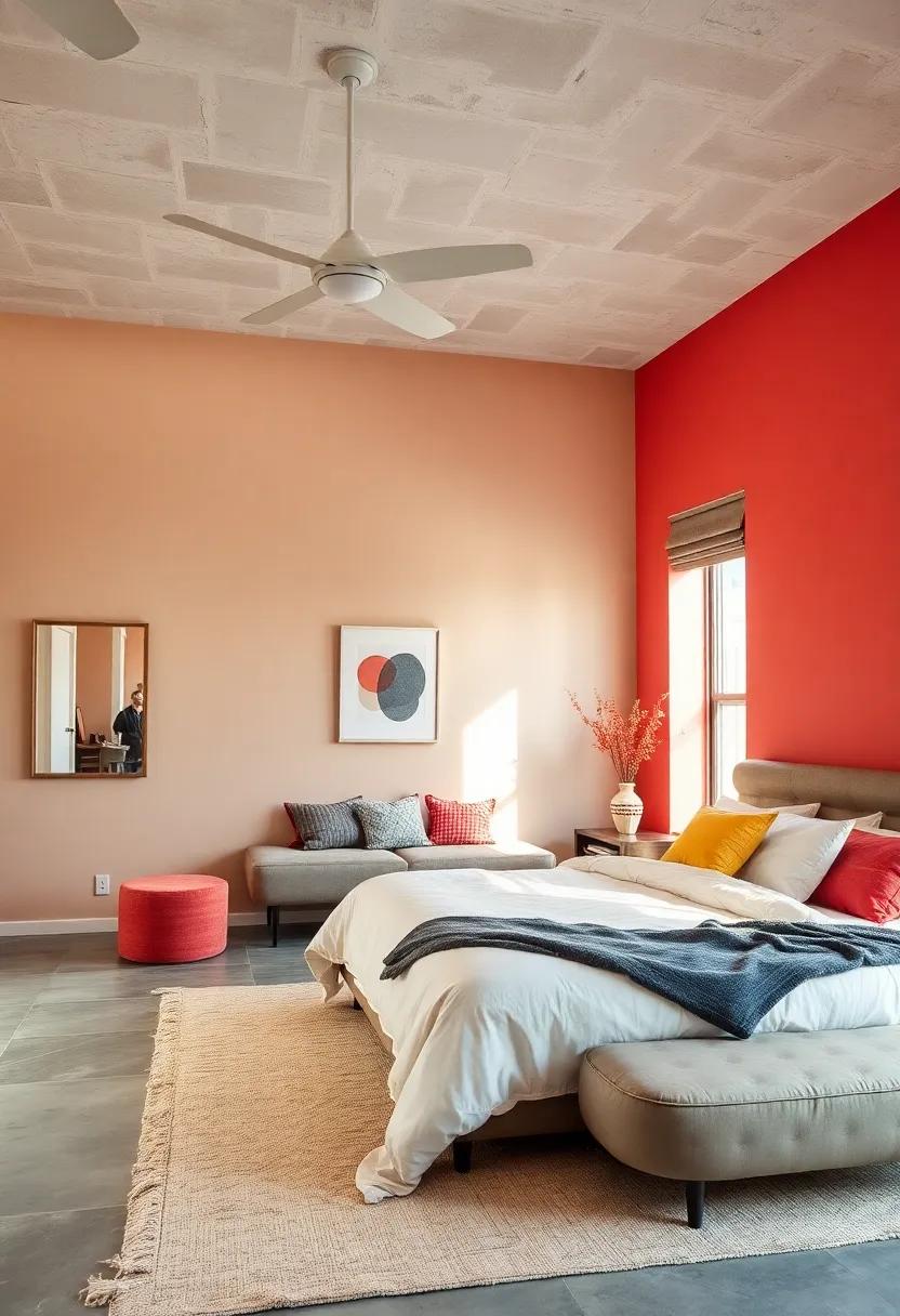 Embrace the power of color with a bold accent wall to energize your space and set the tone for relaxation and creativity