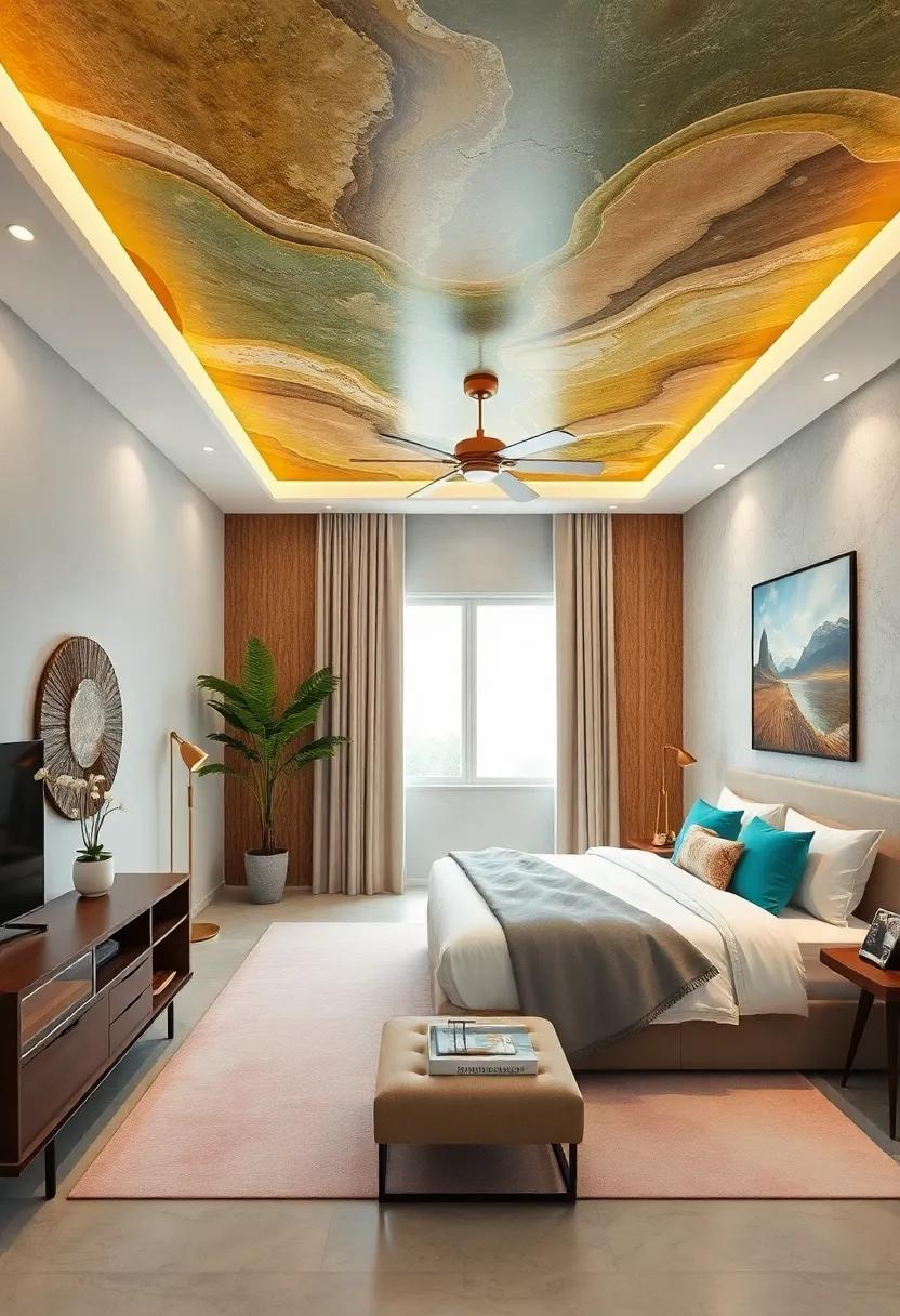 Explore creative ceiling designs,from painted patterns to wallpapers,that elevate the visual interest of your space