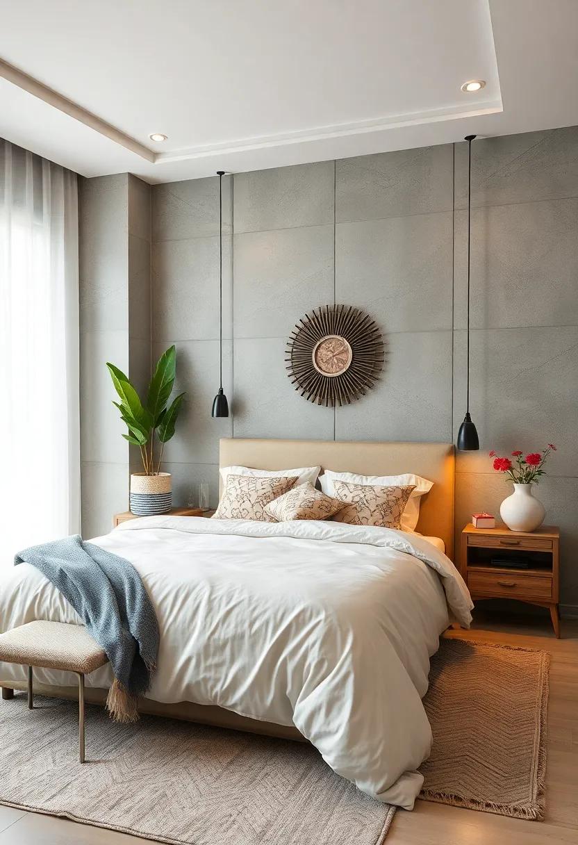 Use different patterns in your bedding and decor to create a balanced visual rhythm that adds interest without overwhelming