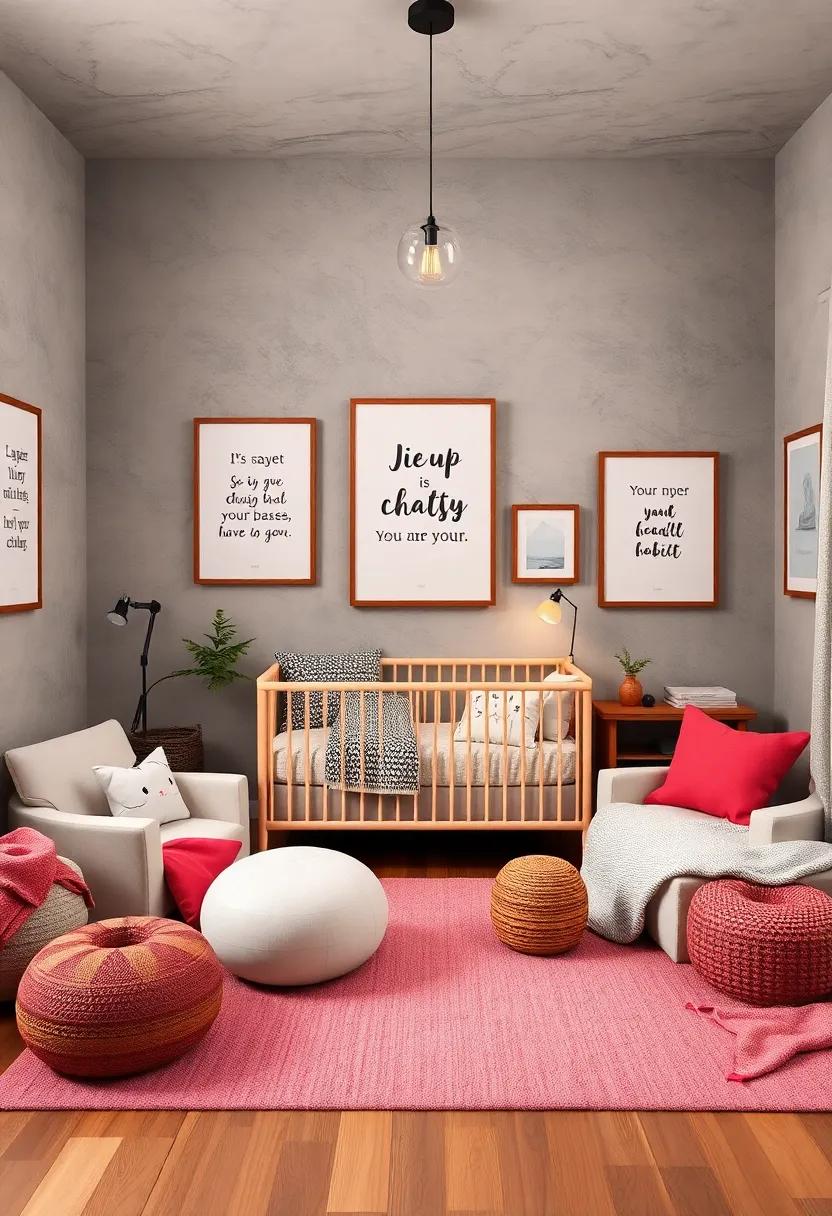 Inspirational Quotes: Adorn the walls with framed quotes that inspire positivity and creativity, fostering an environment of ambition and joy