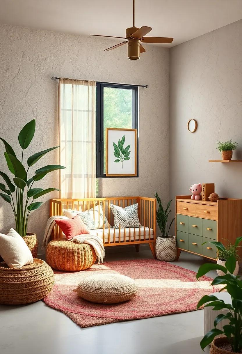 Nature-Inspired Decor: Bring the outdoors inside with plants, botanical prints, and natural wood elements to create a serene, nurturing atmosphere