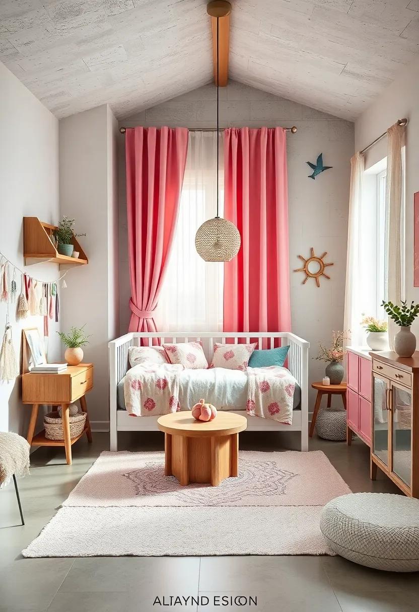Playful Textiles: incorporate playful prints and textures with cotton or linen bedding, fluffy rugs, and whimsical curtains to encourage sensory exploration