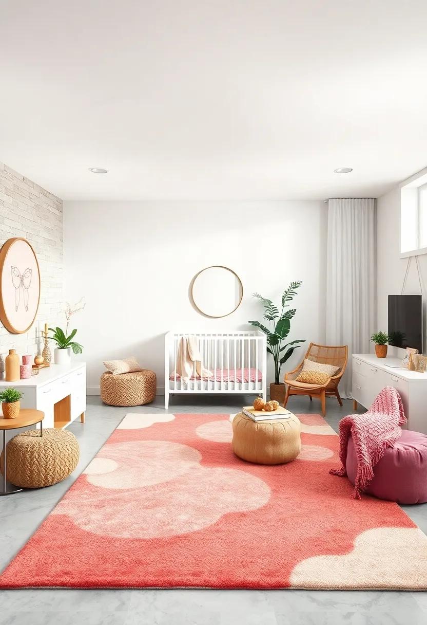 Statement Rug: Choose a bold area rug that serves as a focal point, adding warmth and texture while defining separate spaces within the room