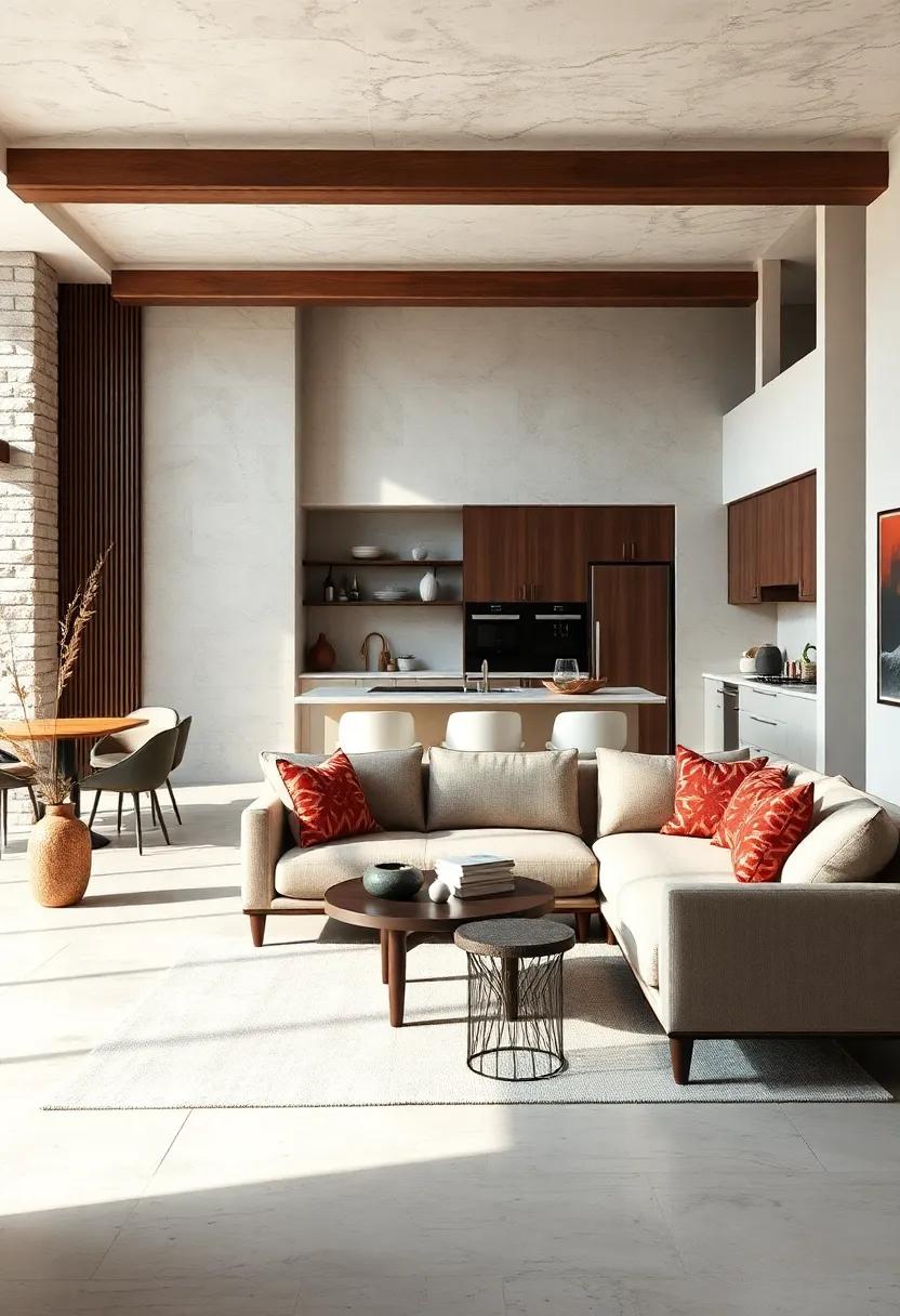 Open Concept Decor Themes: Choose a decor ‌style, like modern minimalism or rustic charm, that is consistent ‌across your kitchen and living ⁣room