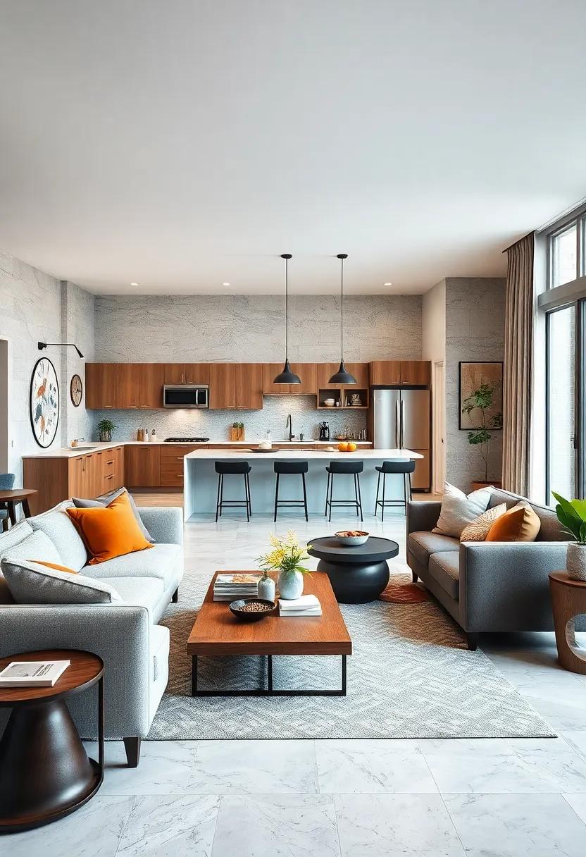 Flowing Traffic Patterns: Plan furniture ⁣layouts that ⁢promote easy ⁢movement throughout the space, ensuring ⁢a fluid connection ‍between ⁤kitchen and living‌ room