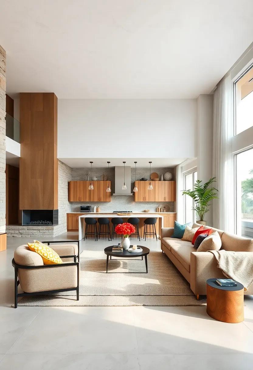 Create a Focal Point: Designate a striking​ feature, such as a​ fireplace or an accent wall, to draw ​attention⁣ and⁤ anchor the space