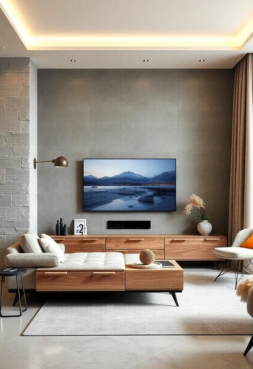 Drawer Destinies: ‍examine designs with‍ innovative‍ storage solutions, featuring‍ hidden drawers ⁢that keep remotes and ‍accessories neatly tucked away