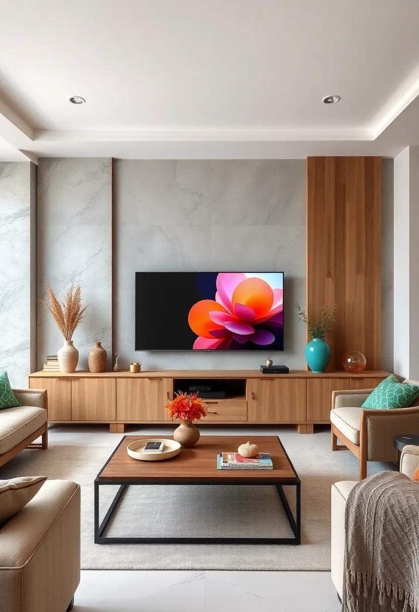 Geometric Shapes: Dive into⁣ TV unit designs that incorporate bold geometric patterns and shapes,⁤ adding a touch of ⁢artistic flair to your⁢ living room