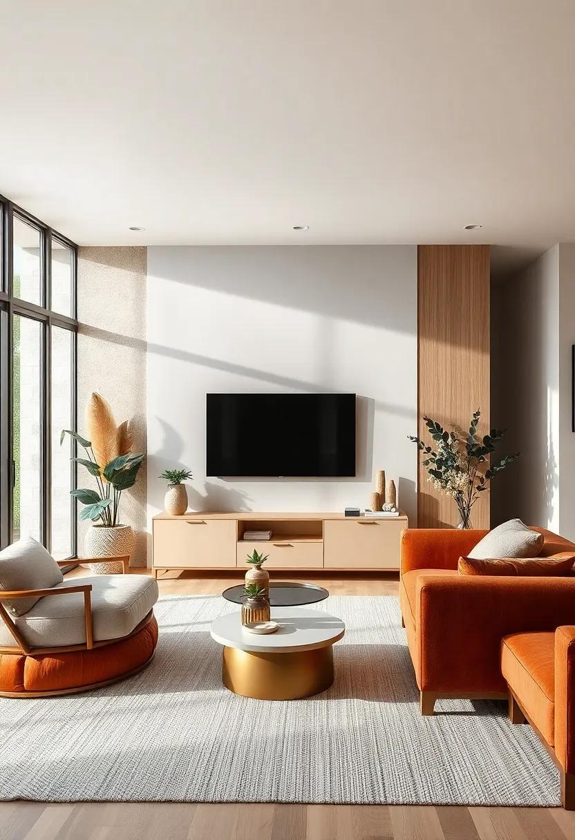 Nature’s Palette: Embrace TV units ​inspired by earthy‍ tones from⁤ nature, promoting ‍a calming atmosphere in your living space