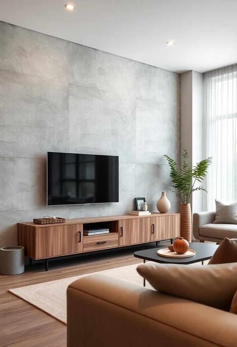 Sleek Minimalism: Discover a TV​ unit with clean lines ⁢and ‌a minimalist approach, featuring a muted ‌palette that‍ complements any modern decor