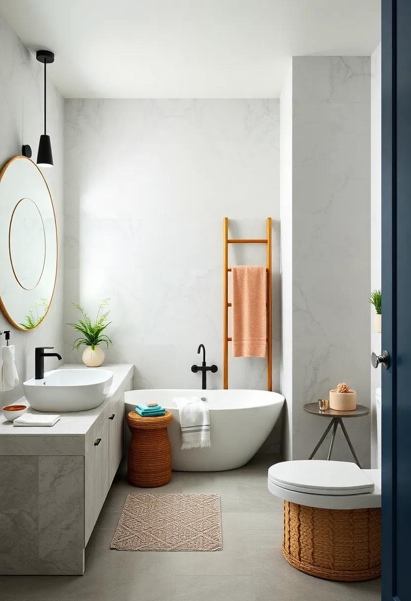 Incorporate a‍ towel Ladder: A ‌chic towel ladder not only provides storage but⁤ also ⁣serves as⁢ a design statement that elevates the bathroom's ‍style