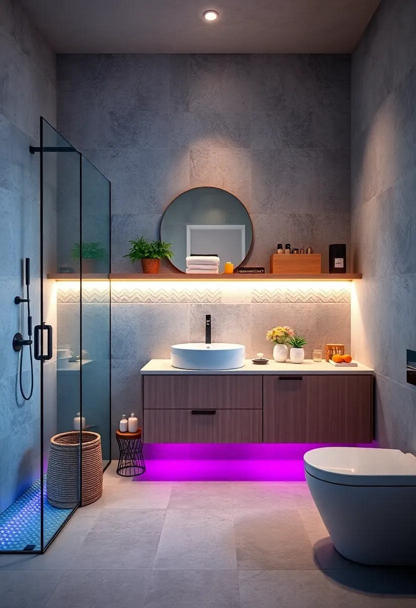 Integrated Lighting: Add LED strip lights under shelves or‍ vanities for a​ modern​ touch ⁤that enhances the‌ overall ambiance