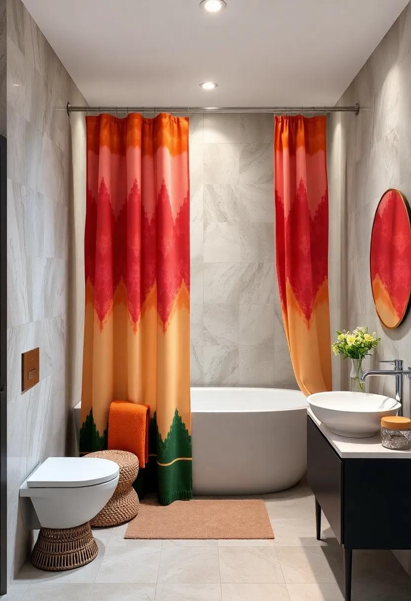 Stylish Shower ⁤Curtains: Use colorful or patterned‍ shower curtains to introduce personality and style ‍while keeping the space looking neat