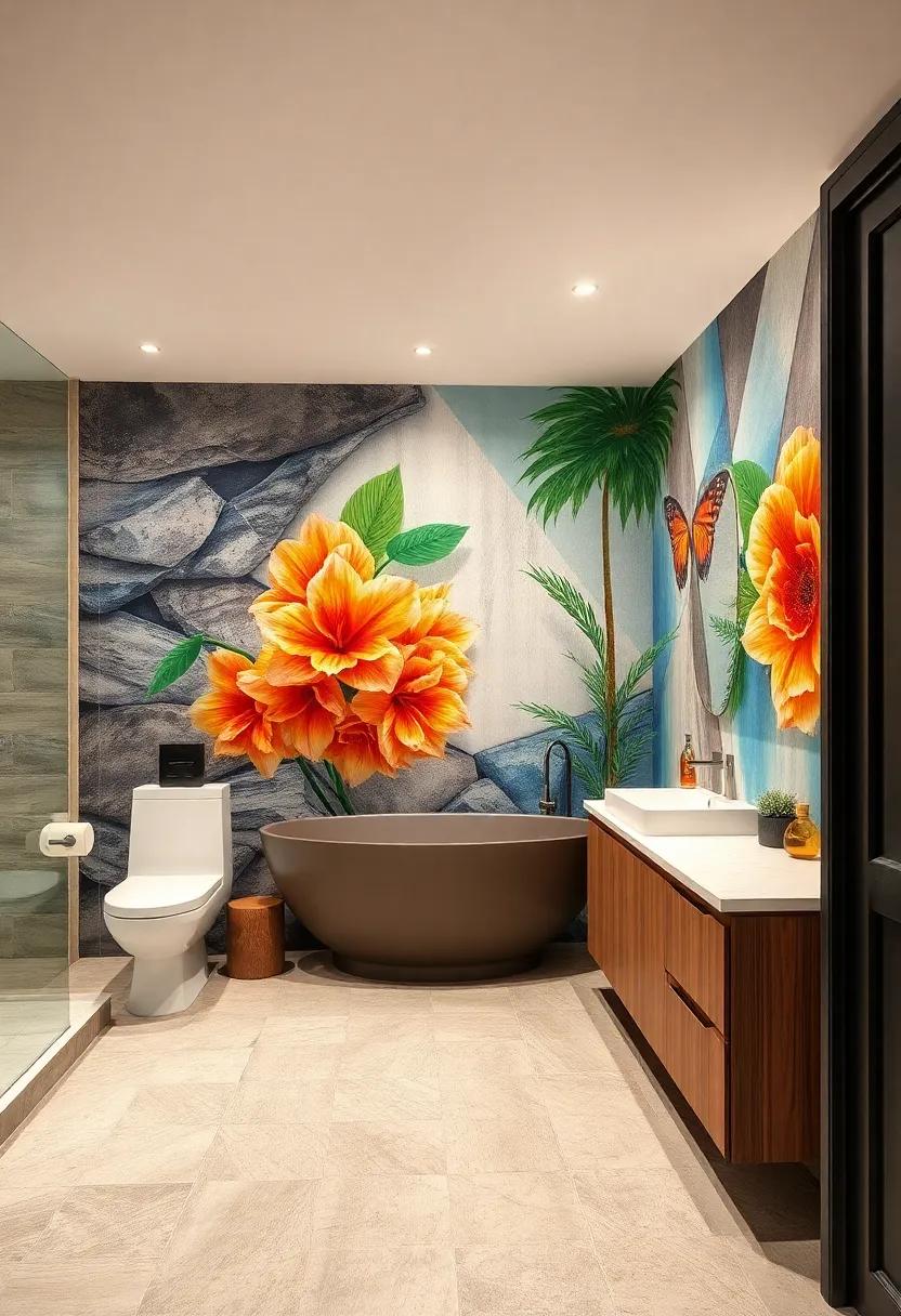 Artistic Mural ⁤Accents: Introduce‌ a touch of artistry with a vibrant mural on one​ wall, ‌creating‍ a ⁢stunning backdrop for custom-built cabinets