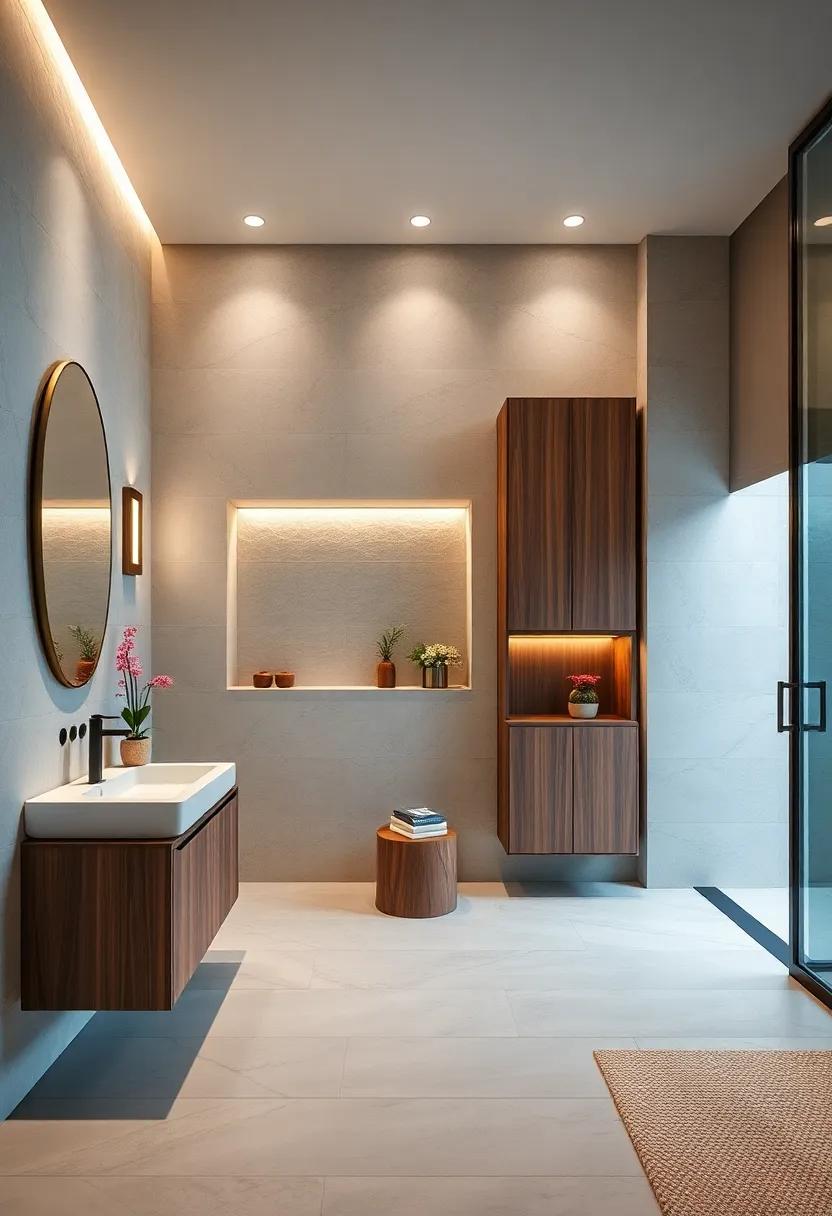 Unique Built-in​ Niches:​ Design ​built-in niches ⁣within ⁤the walls‍ for‌ plants or decor, paired⁤ seamlessly ⁢with custom cabinetry for added functionality