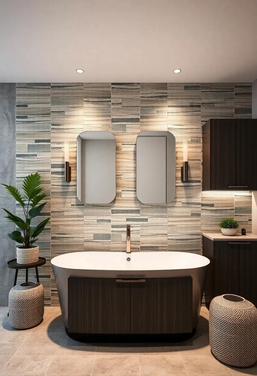 Stunning Accent​ Tiles: choose a ⁤bold accent wall filled with eye-catching tiles, enhancing the⁣ overall design alongside custom cabinetry