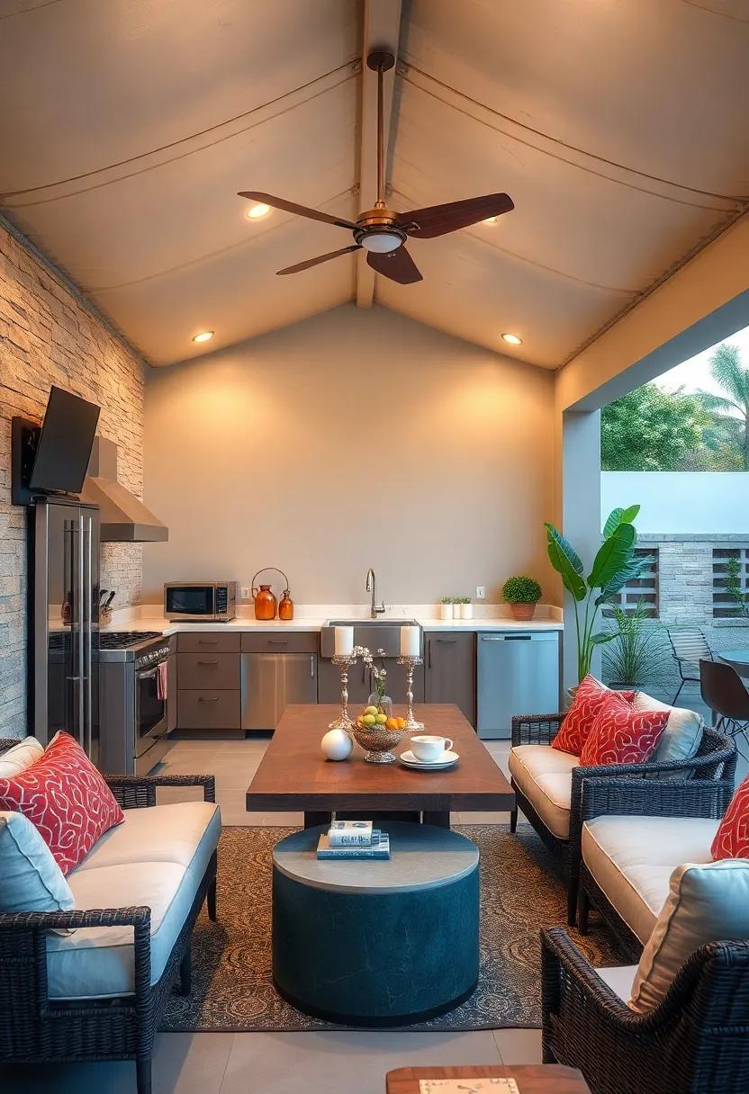 Storage Solutions: Include cabinets, drawers, and shelves to store utensils, cookware, and outdoor dining essentials neatly and‍ efficiently